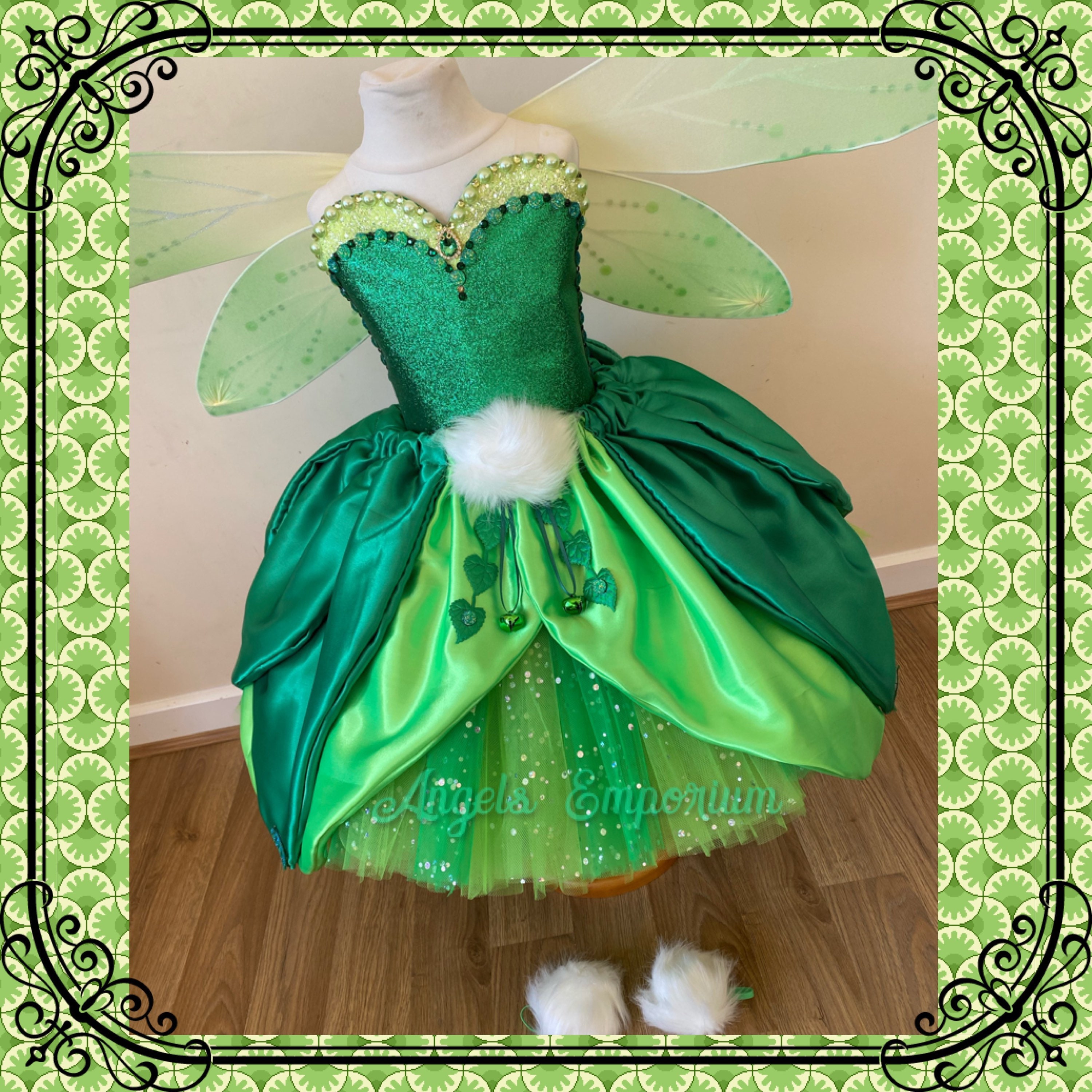 Lujo Tinkerbell Inspired Tutu Dress Emerald Green Woodland - Etsy España Lujo Tinkerbell Inspired Tutu Dress Emerald Green Woodland - Etsy España