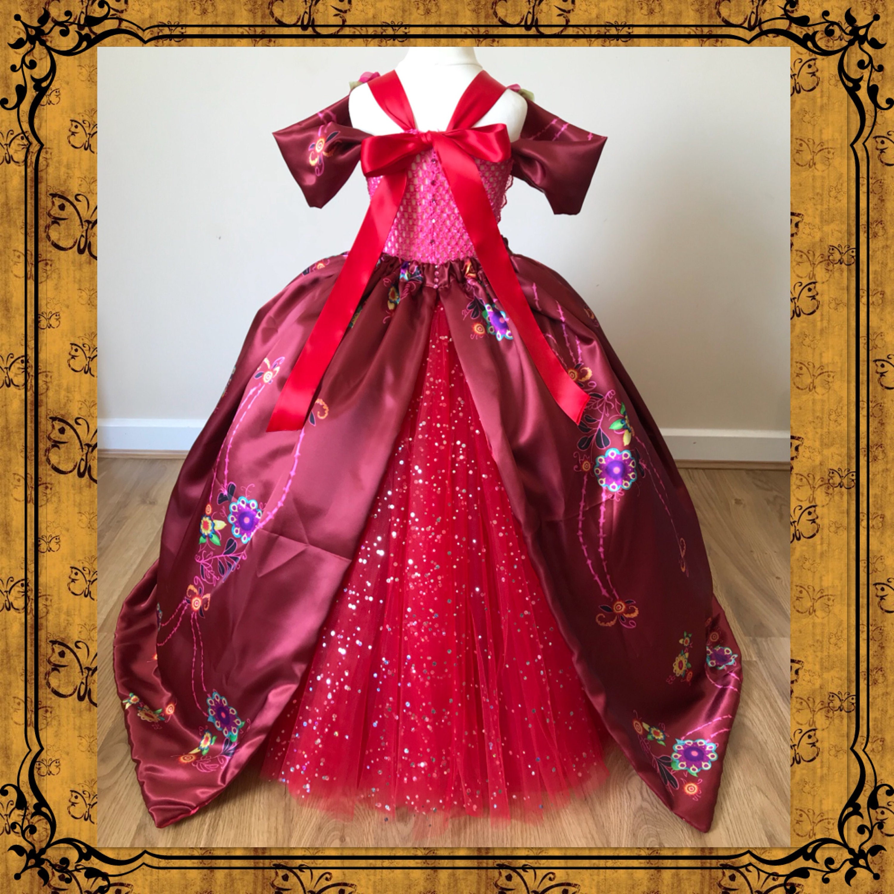 Elena of Avalor Floral Red Gown, Dress, Costume for Toddler, Kids, Girls,  or Adult Women - Etsy