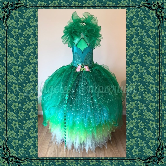 green sparkly dress costume The Woodland Fairy Queen Tutu Magical Emerald Poison Ivy Pageant Adult Ball Gown Wings Ombre Graduated Pixie Cut green costume characters
