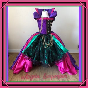 Mal Descendants Inspired Tutu Dress Ball Gown Pageant Costume Low High Fancy Dress Cosplay Unique Birthday Party Outfit Purple Cerise Black