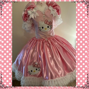 Hello Kitty Lolita Style Princess Tutu Dress Cosplay Costume Satin Ball Gown Pageant Birthday Party Adult Halloween Costume Park Visits Cat image 5