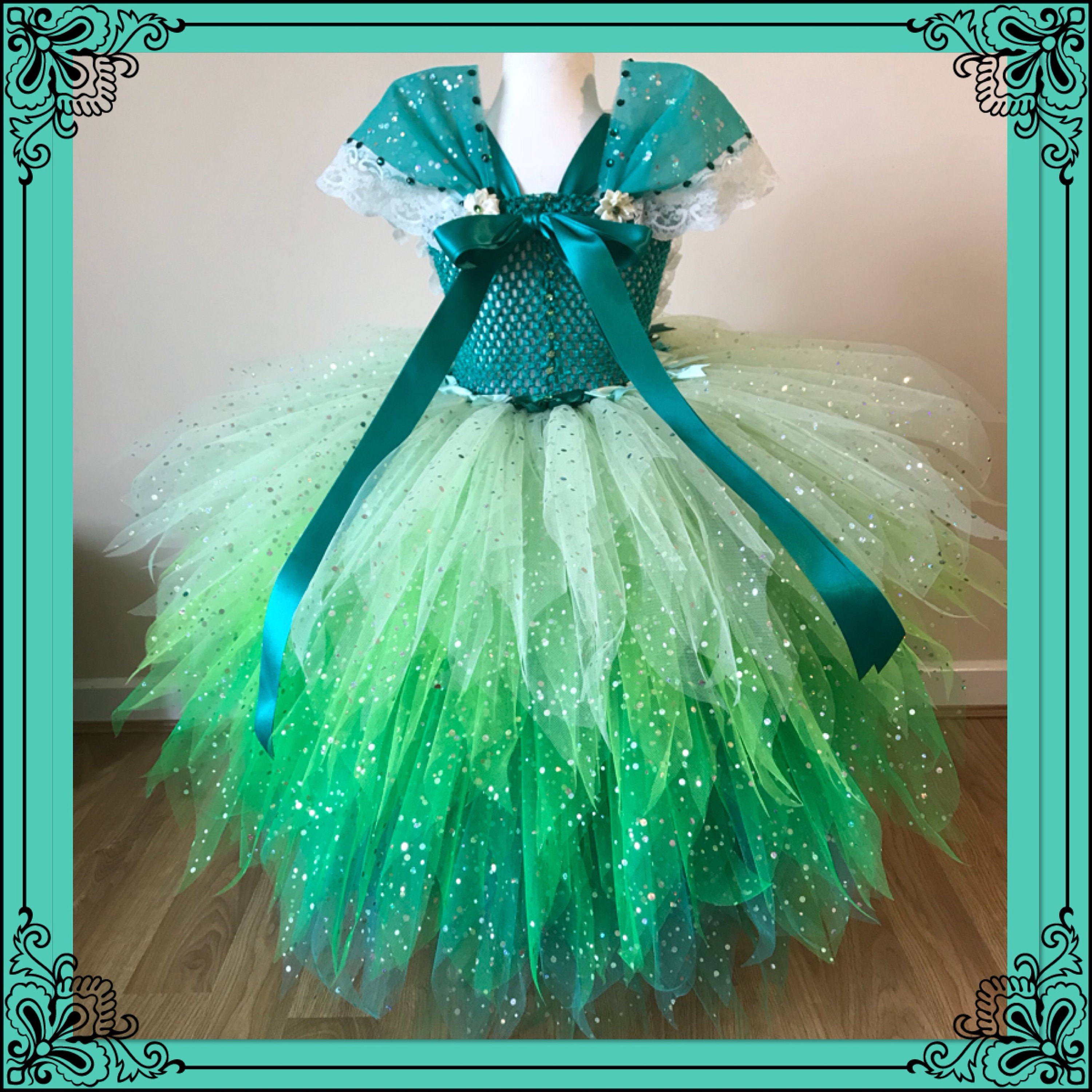 Beautiful Mint Green Emerald Princess Ballerina Fairy Tutu Dress