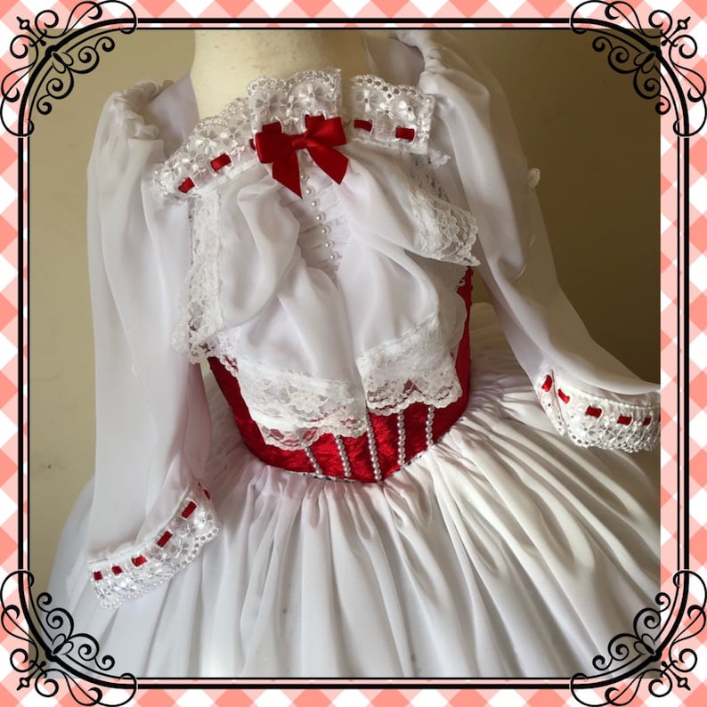 Mary Poppins Inspired Tutu Dress White Jolly Holiday Ball Gown Etsy