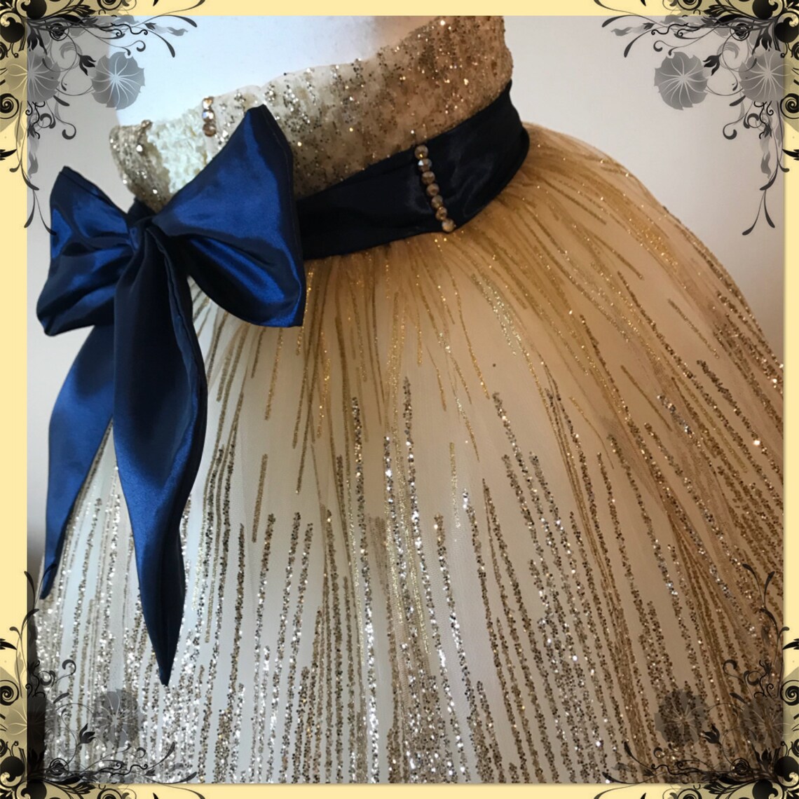 Sparkle Gold Glitter Flower Girl Tutu Dress Wedding Etsy