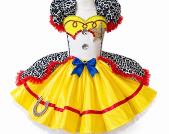 VERKOOP! Toy Story 5 Jessie Cow Girl prinses tutu jurk verjaardagsfeestje jurk glitter halloween kostuum maat 5 t 4-5 jaar