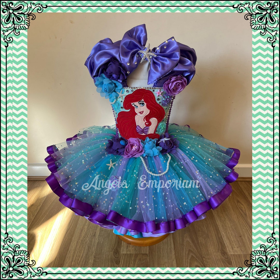 Disfraz Sirenita Tutu Sirenita Ariel Vestido Rosa Disfraz Ariel