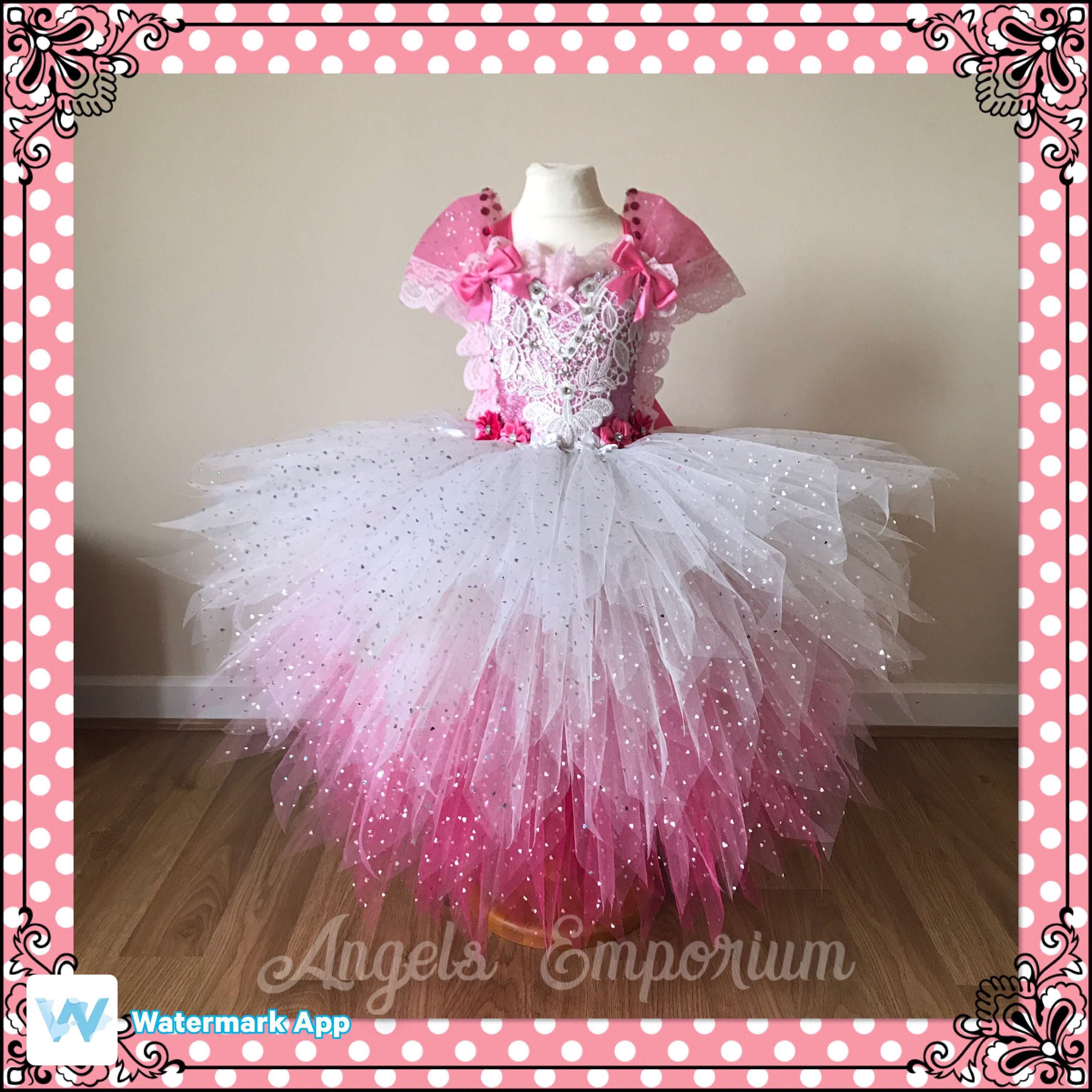 Beautiful Pink White Princess Ballerina Fairy Tutu Dress Deluxe ...