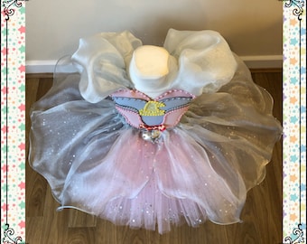 Super Cute Dumbo Inspired Tutu Dress Pageant Costume Short Skirt Pearls Sparkles Cosplay Disney Outfit Baby First Birthday Grey Pink Etsy Hong Kong