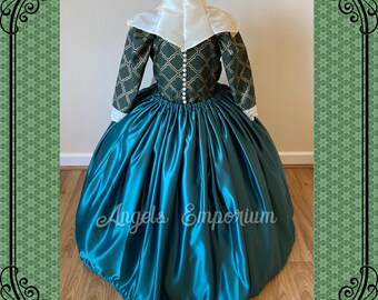 Shuriki Elena Of Avalor Princess Inspired Tutu Dress Ball Pageant Costume Luxury Satin Gown Hunter Green Glitter Long Tutu Dress