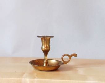 Vintage candle holder, brass covered candleholder