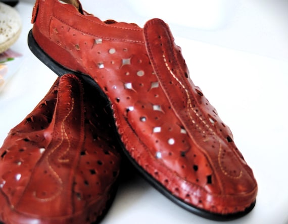 Brown Red Real Leather Pikolinos Sandals Vintage Leather Sandals Size 37 Etsy UK