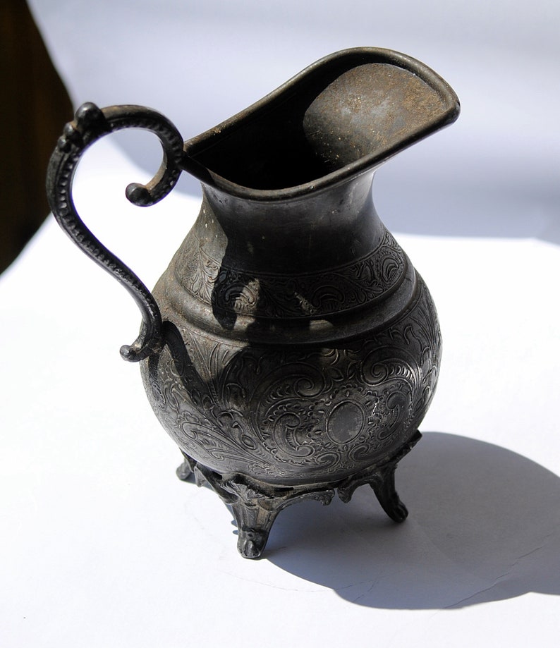 Rare Antique Pewter Pitcher Pewter Jug Etsy