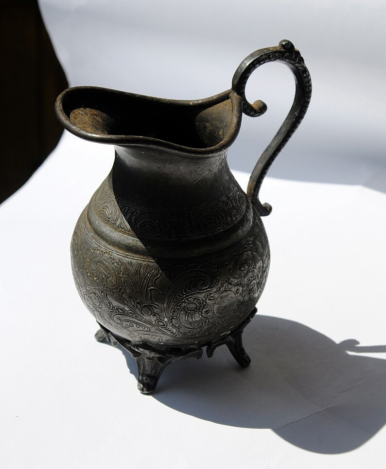 Rare Antique Pewter Pitcher Pewter Jug Etsy