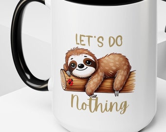 Taza de perezoso, taza de café de perezoso, taza de café, taza de perezoso lindo, taza "No hagamos nada", regalo para amantes de los perezosos, regalo para mamá, regalo para papá, taza de regalo de perezoso