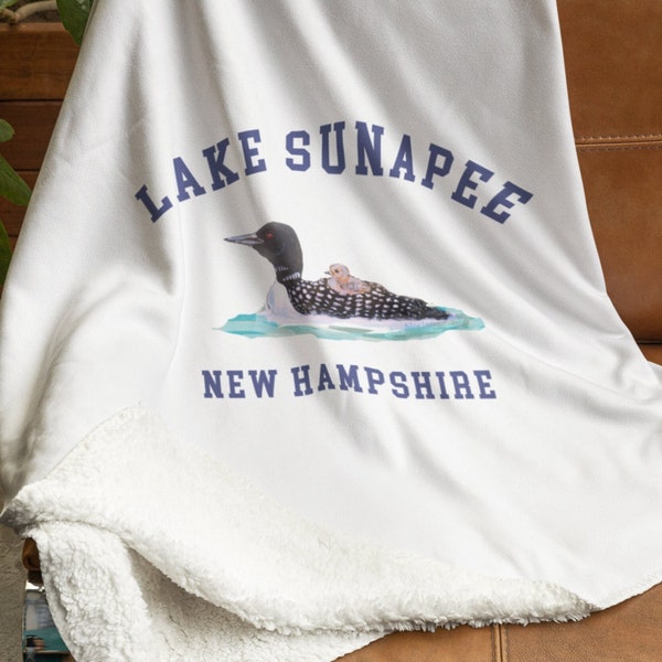 Lake Sunapee NH Sherpa Fleece Dorm Blanket, Lakeside Life Blanket, Sunapee Lake Sunapee Blanket, Fleece Dorm, Boat Blanket, Fleece Blanket