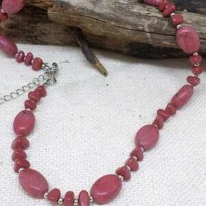 Chaps Vintage Pink Jasper Gemstone Necklace, Retro Vintage Collector Special Find in Pink, Vintage Lover Gift, Pink Necklace Valentine Gift