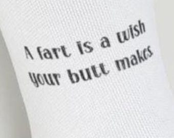 Fart Joke Socks, Funny Quote Crew Socks, Gift for Him or Her, Comfortable Everyday Socks, Humor Themed Gift, Unique Party Socks