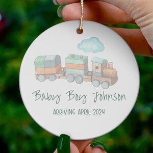 Custom Personalized Expecting Baby Boy Ornament, We're Expecting Ornament, We're Pregnant Ornament, Expectant Baby, Mother to Be, Ornaments