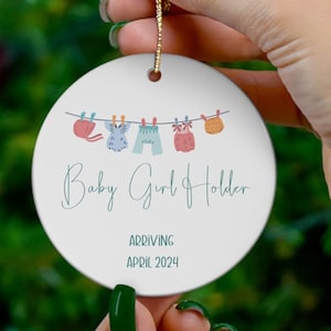 Personalized Expecting Baby Girl Ornament, We&#39;re Expecting Ornament,  Pregnant Orn, Expectant Baby, Mother, Parents to Be, Keepsake Gift