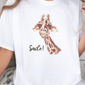 Giraffe T Shirt Men, Giraffe T Shirt Ladies, Giraffe Lover Shirt, Funny Giraffe Animal Print Tee, Gift for Dad, Gift for Mom, Valentine Gift
