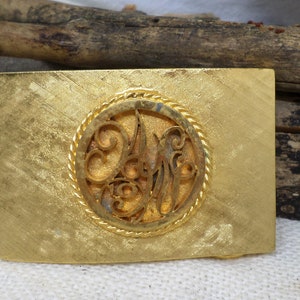 Vintage Collector Buckle Gold Tone Monogram, Great Retro Fashion Accessory, Stylish gold Buckle, Ladies Belt Buckles, BoHo Look Buckle, Gift
