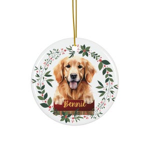 Personalized Pet Ornament, Golden Retriever Ornament, Golden Dog Ornament, Golden Retriever Gift, Golden Retriever Owner Gift, Dog Ornament