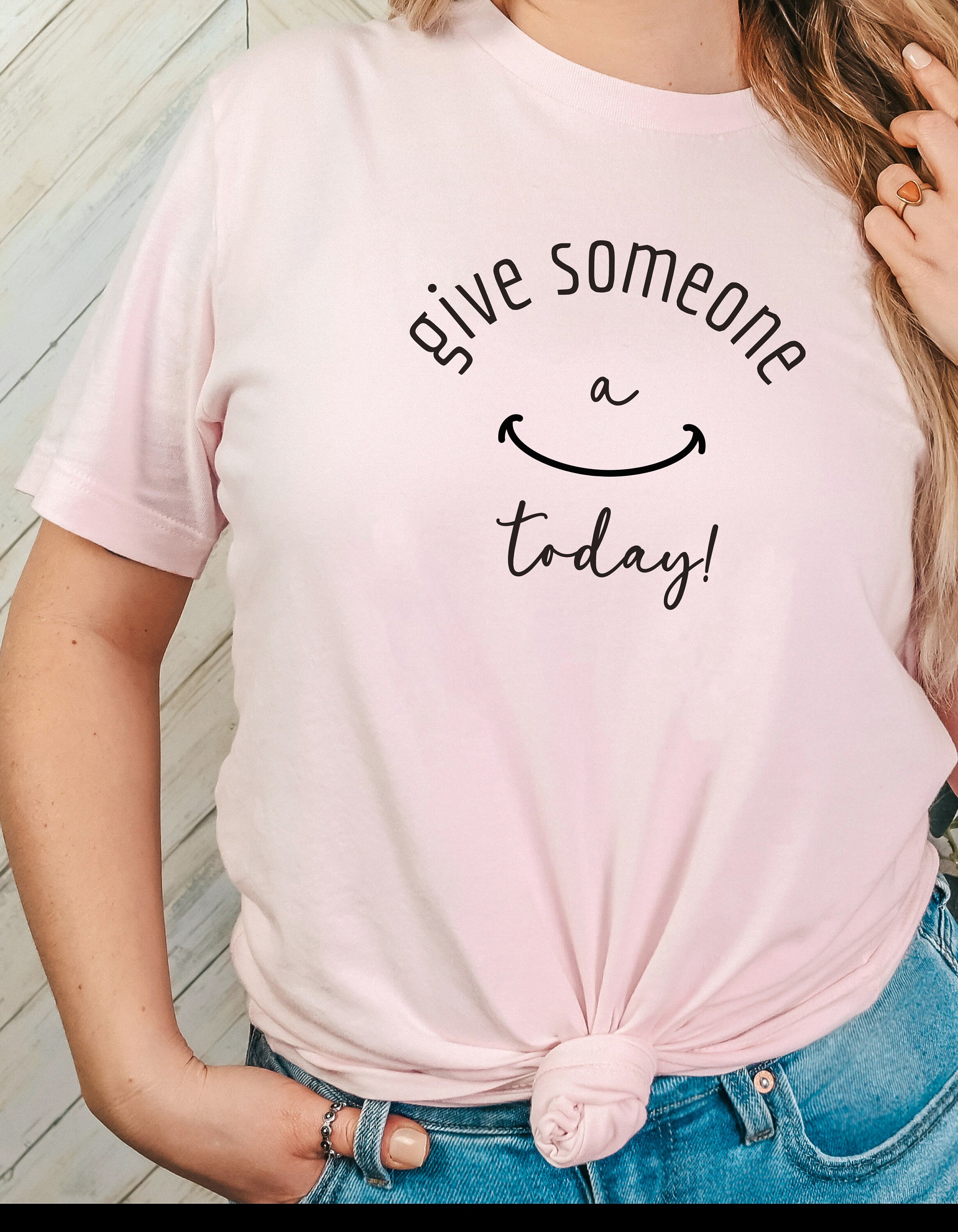 Give a Smile Shirt, Smile T, Positive Vibes Shirt, Gift for Friend
