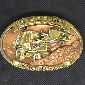 Case 580K Loader Backhoe Buckle #870615 Limited Edition 1987 Sales Guides Inc., Vintage Rare Find Great Condition Collector Backhoe Buckle