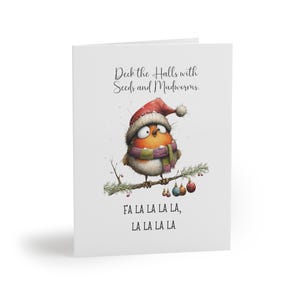 Greeting Cards Set, Cute Bird Christmas Cards, Holiday Greetings, Whimsical Bird Card Set, Card Pack, Bird Lover Gift