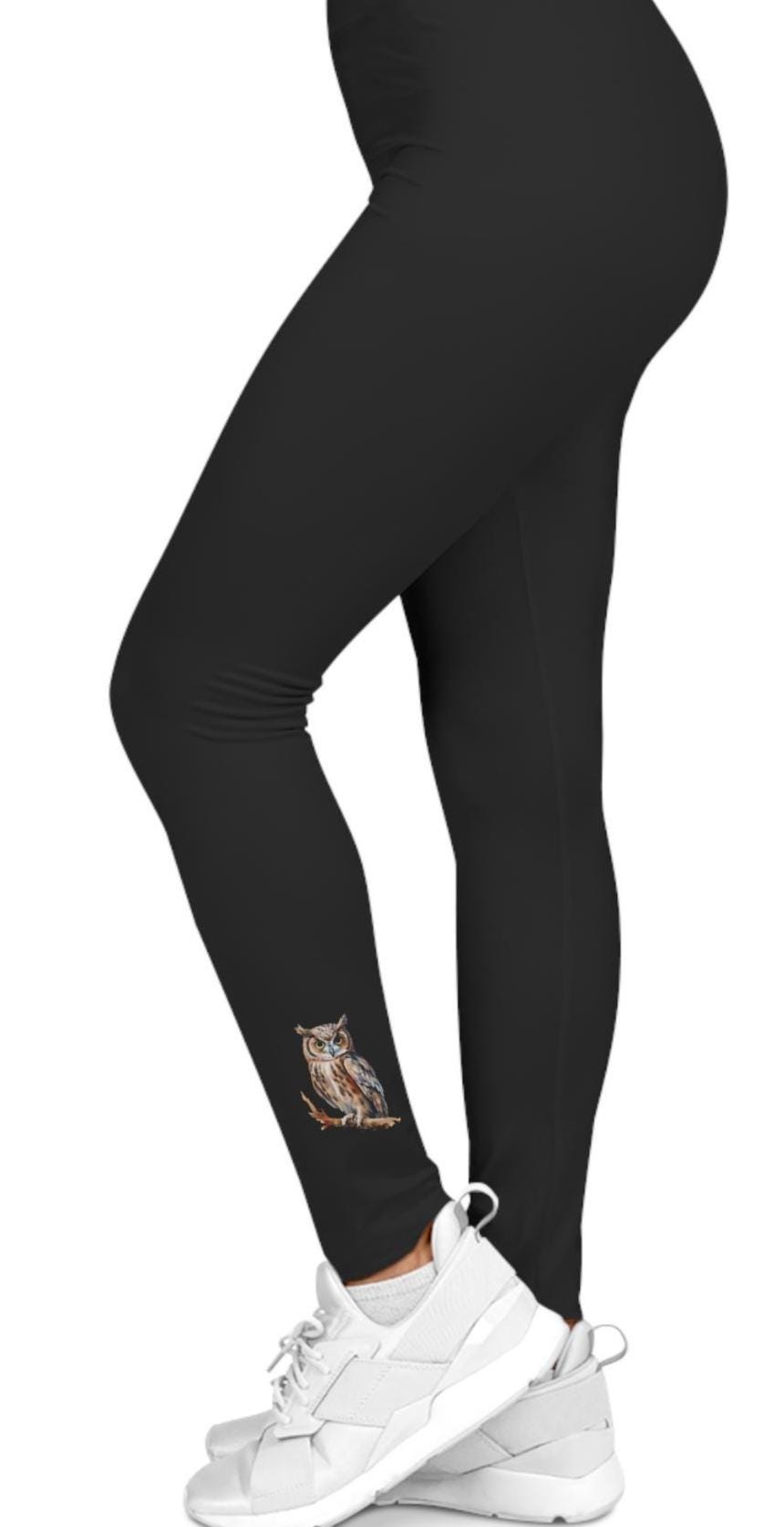 Understated Owl Women's Leggings, Owl Spirit Animal Yoga Pants, Gifts for Her, Casual Activewear