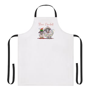 Fleece Navidad Apron, Personalized Cooking Gift, Funny Sheep Kitchen Attire, Cute Animal Decor, Funny Gift for Sheep Lovers, Sheep Apron