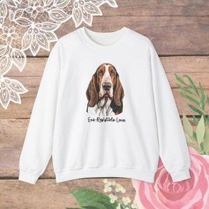 Ear-Resistible Love Sweatshirt, Custom Basset Hound Sweatshirt, Bassett Shirt, Dog Lover Gift, Bassett Mama Gift, Pet Owners Sweater