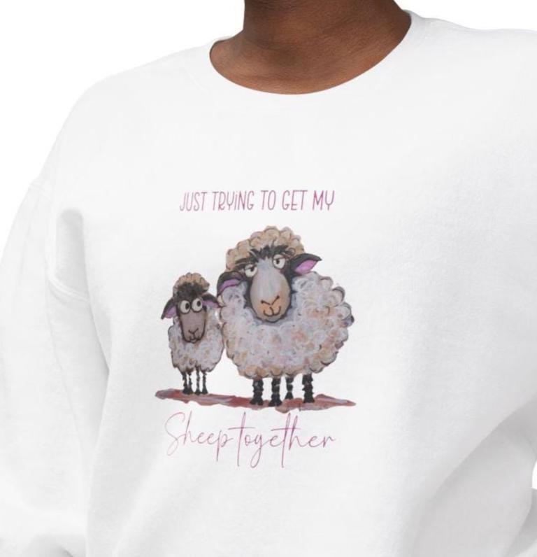 Sheep Lover Lightweight Crewneck Sweatshirt, Get My Sheep Together