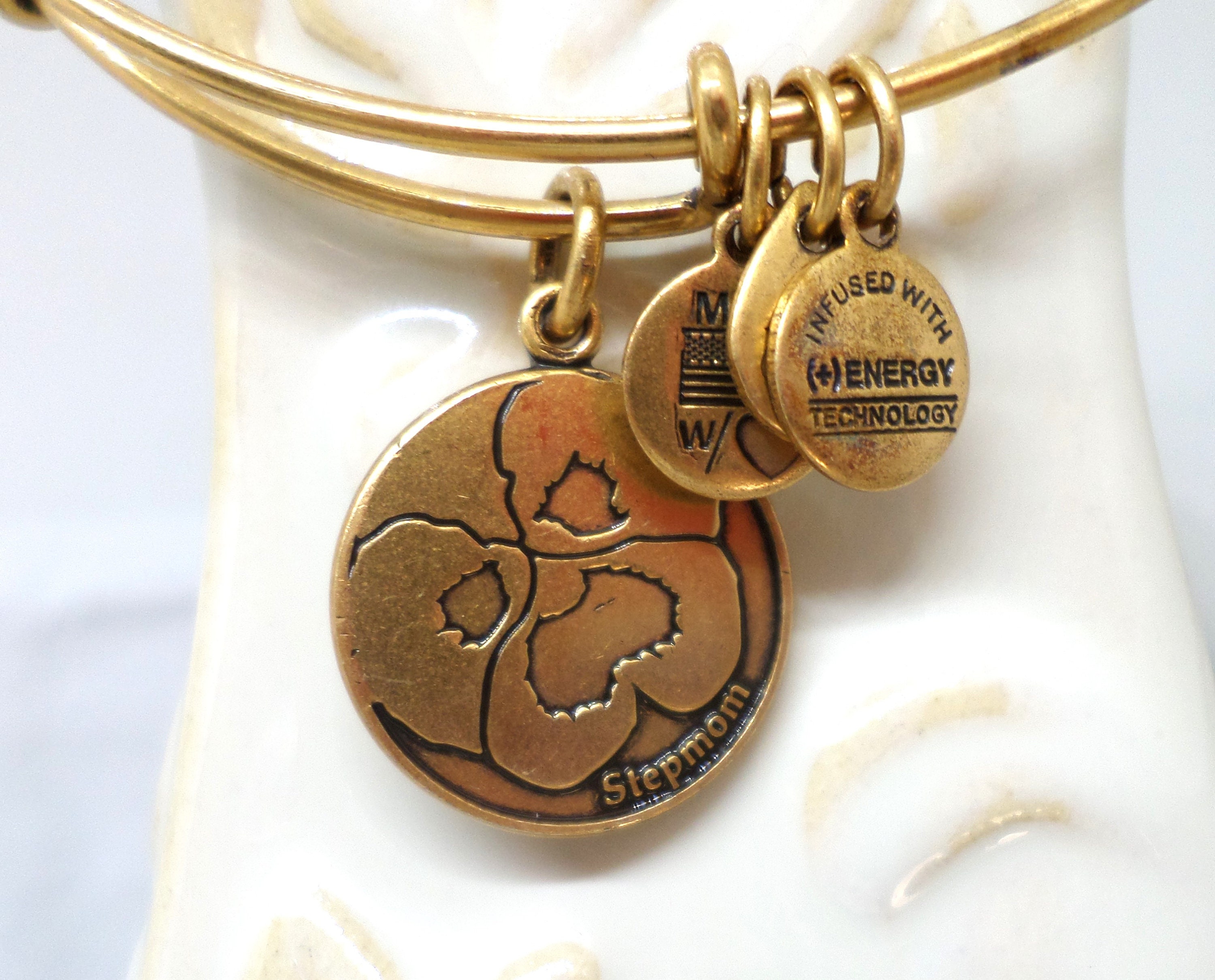 Vintage Alex and Ani Gold Tone Bracelet Honoring Step Mom Great Gift Idea Etsy
