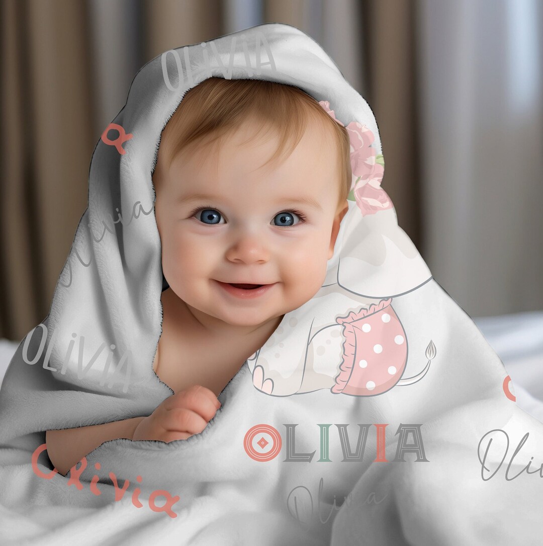 Personalized Baby Swaddle Blanket, Newborn Nursery Blanket, Soft Baby