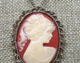 Cameo Pin or Pendant, Gerrys,  Vintage, Brooch, Mothers Day Gift Gold Tone,  Jewelry