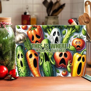 Funny Veggies Cutting Board, Vegan Gift, Vegetarian Gift, Kitchen Decor Gift, Veggie Lover Gift, Housewarming Gift, Novelty Cutting Bd