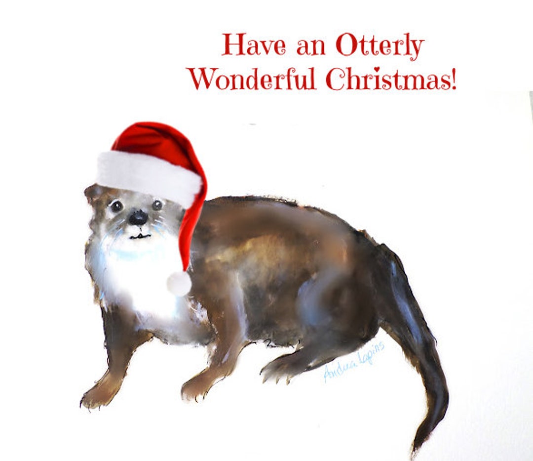 Otter Christmas Card 