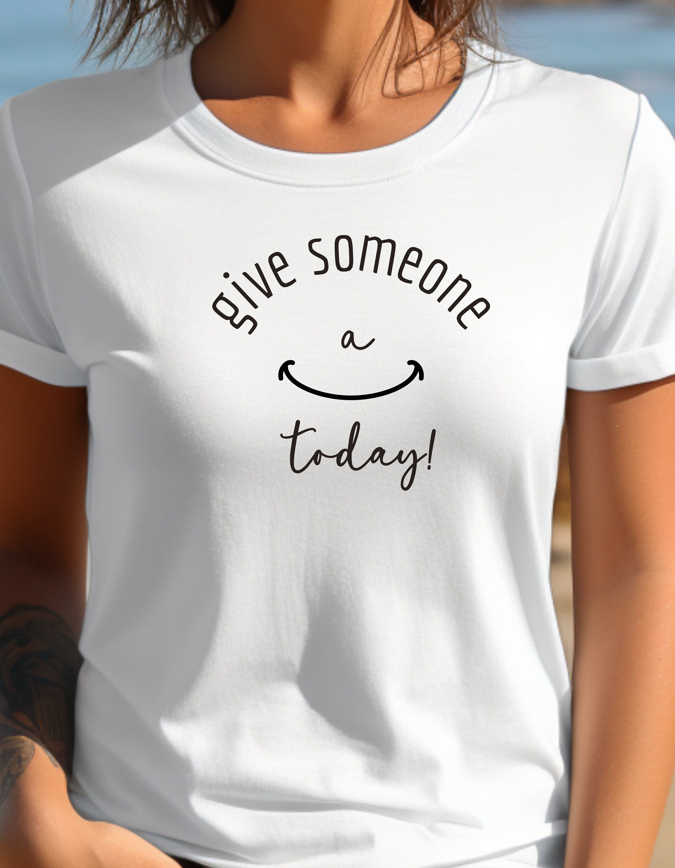 Give a Smile Shirt, Smile T, Positive Vibes Shirt, Gift for Friend