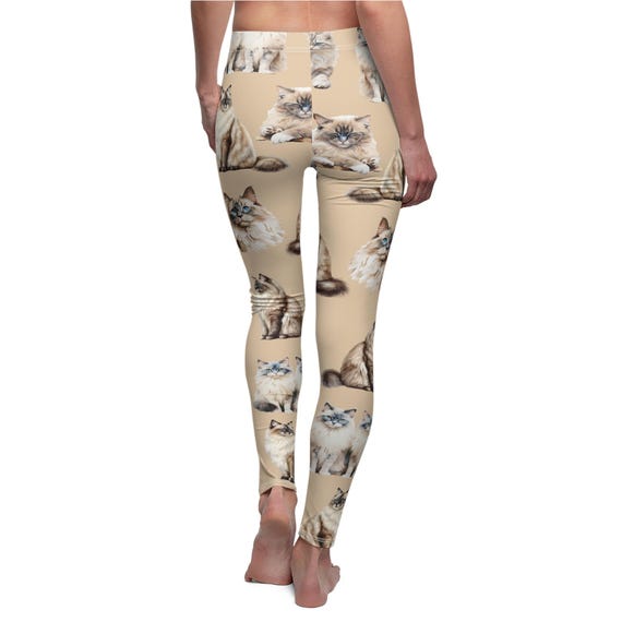 Ragdoll Cat Print Leggings Cute Animal Leggings, Gift for Cat Lovers,  Cozy Lounge Wear, Yoga Pants, Pet-Themed Apparel
