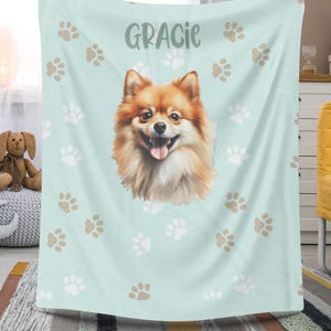 Pomeranian Blanket, Pomeranian Gift, Favorite Dog Blanket, Doggy Daycare Blanket, Stadium Blanket, Sherpa Fleece Blanket, Firepit Blanket