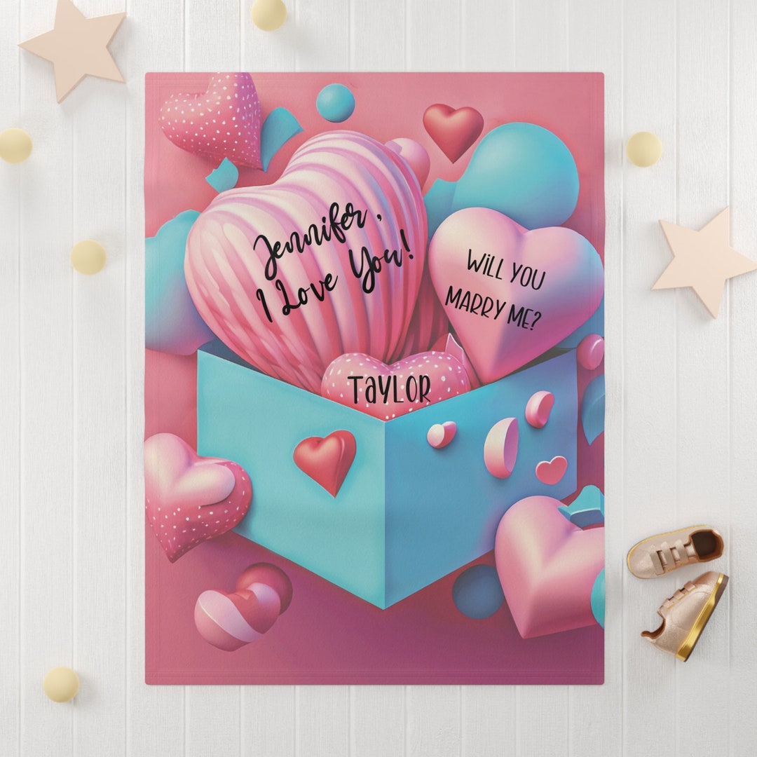 Custom Marriage Proposal Blanket, Will You Marry Me Blanket, Hang for