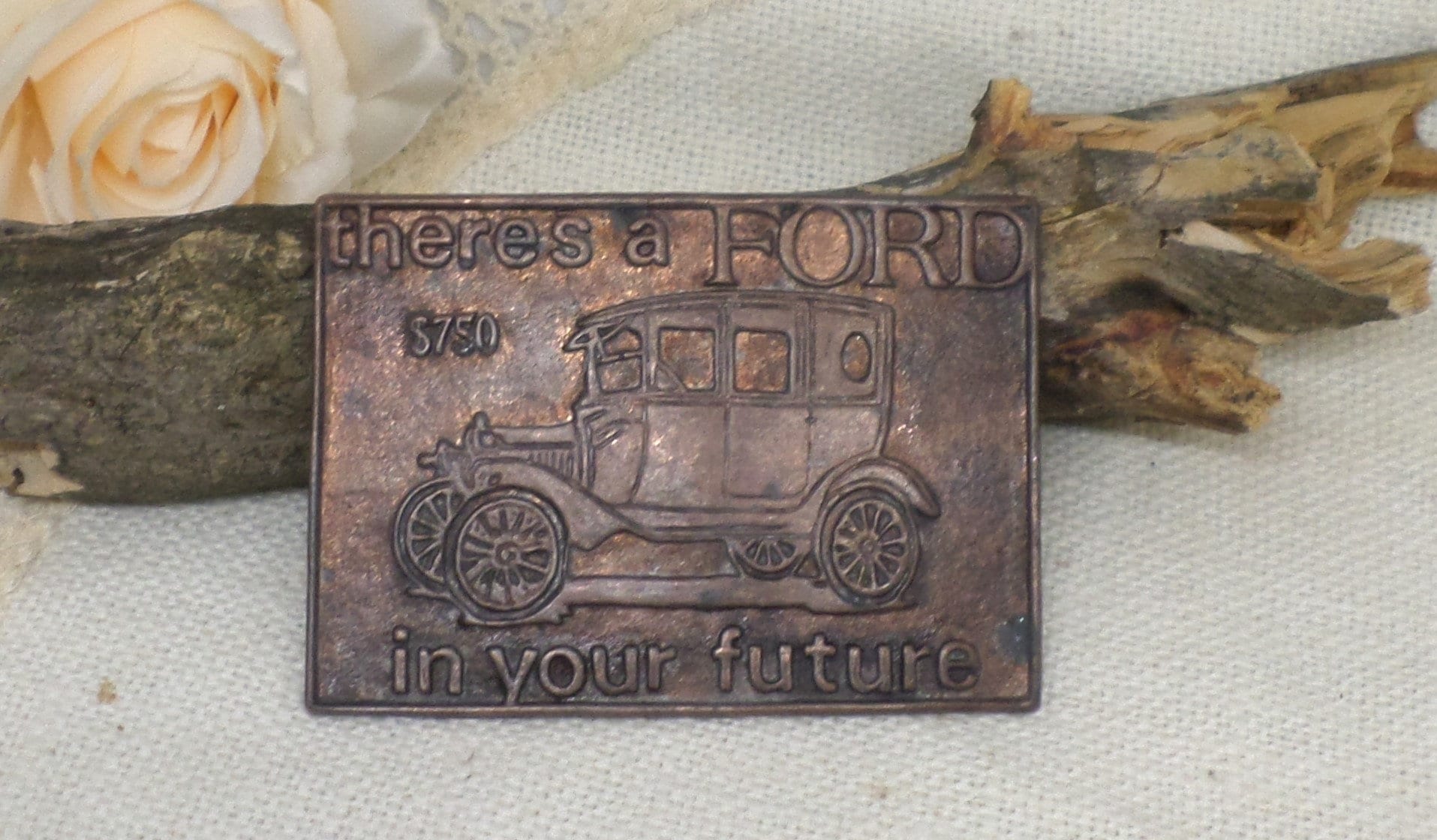 Ford in Your Future Vintage Belt Buckle, Buckle Collector Gift, Vintage Buckle Collectors, Rare Find Buckle, Ford Buckle, Ford Collector