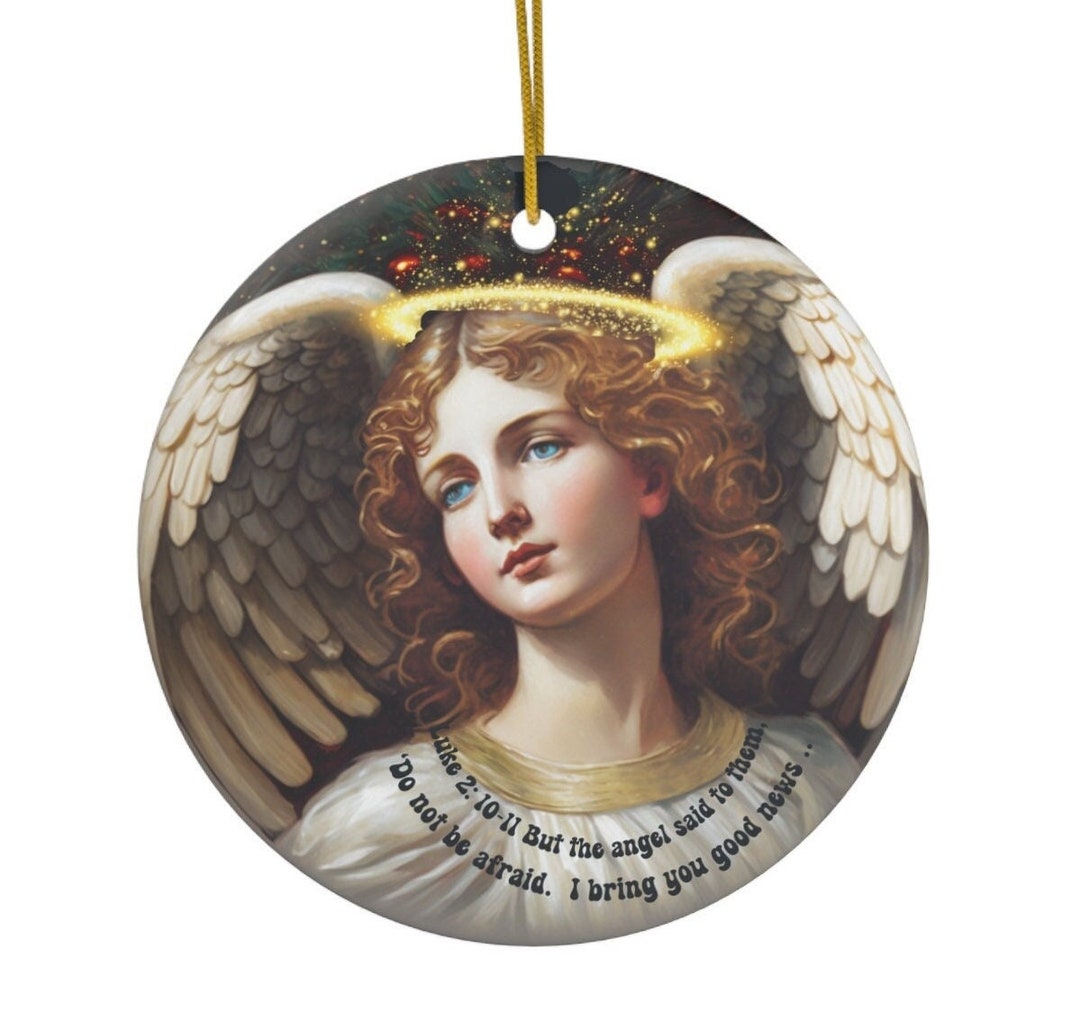 Beautiful Angel Bible Verse Ornament, Luke 21011, Angel Christmas