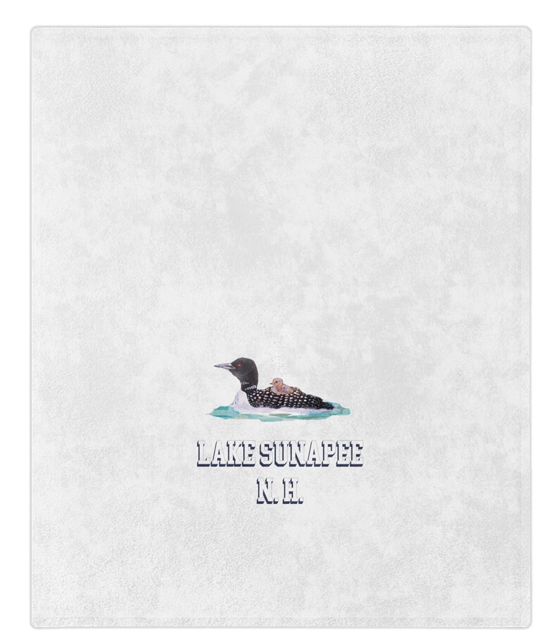 Lake Sunapee Baby Blanket, Loons Lake Sunapee Blanket, Super Soft Cozy Velveteen Minky Blanket