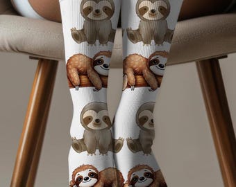 Sloth Socks, Funny Sloth Socks, Sleeper Socks, Gag Gift, Sloth Fan Socks, Sloth Lover Socks, Sloth Mama Socks,  Stocking Stuffer, Gift Socks