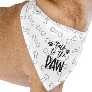 Sprich mit der Pfote Haustier Bandana auf Knochen für Halloween, Hundehalstuch, Hundehalstuch, Hundehalstuch, lustiges Haustierhalstuch, Hundeschal