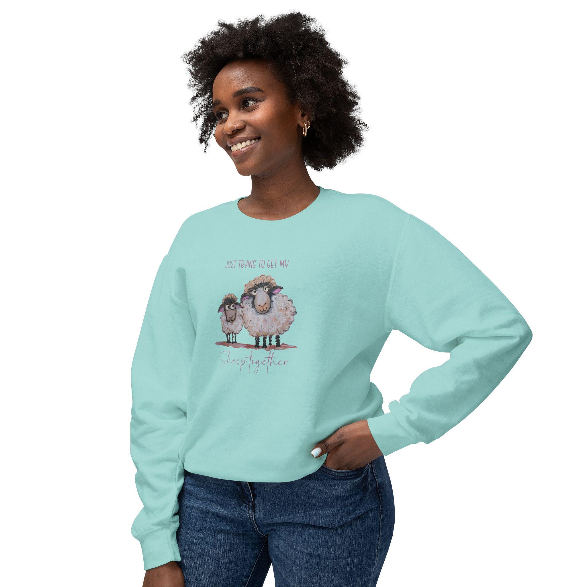 Sheep Lover Lightweight Crewneck Sweatshirt, Get My Sheep Together 