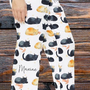 Cat Print Women's Pajama Pants | Relaxing Loungewear, Gift for Cat Lovers, Sleepwear, Kitty Cat Pattern, Fun Homewear, Cat Lady Apparel,