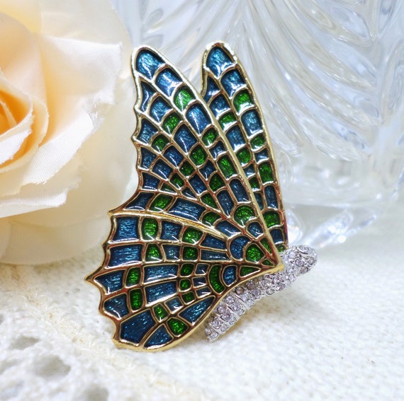 KJL Kenneth J Lane Vintage Butterfly Brooch - image 2